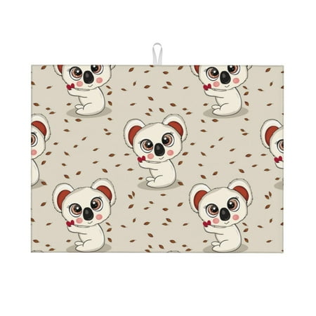 

Dish Drying Mat Cute Koala Off White Highly Absorbent Microfiber Drying Mat Kitchen Counter or Sink Drawer Liner 18x24 Kitchen Drying Mat Coffee Mat Kitchen Essentials