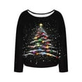 thumbnail image 5 of Winter Saving Talove Long Sleeve Shirts for Women Funny Graphic Sweatshirt Fall Fashion Must Haves Holiday Graphic Tee Womens Tops Trendy Casual Christmas Shirts, 5 of 6
