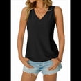 thumbnail image 2 of Camiseta Sin Mangas Estilo Bohemio con Cuello en V y Bordado de Ojales para Mujer, para Vacaciones en la Playa, Color Negro, Talla XXL, 2 of 6