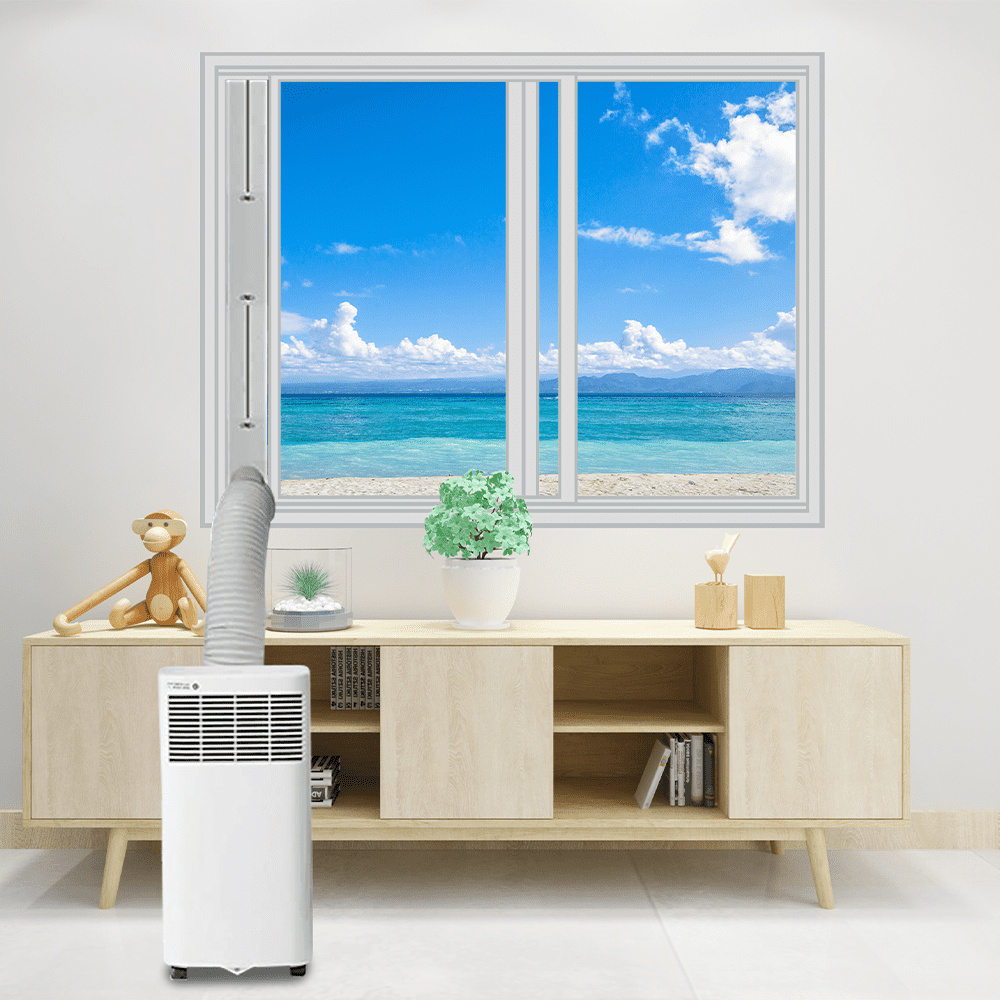 Kxuhivc Portable Air conditioner Window Kit, Adjustable Vertical/Horizontal Sliding Window Kit Plate for AC Unit, AC Window Vent Kit, AC Window Seal Suitable for 5.9” AC Exhaust Hose