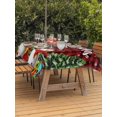 thumbnail image 2 of Outdoor Tablecloth with Umbrella Hole and Zipper, Christmas Snowman Rectangle Table Cloth 54x80 Inch Waterproof Tablecloth, Black Red Checked Snowflake Pine Tree Picnic Table Cover for Patio Camping, 2 of 7