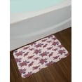 thumbnail image 2 of Floral Bath Mat, Vintage Grown Peony Flowers with Leaves in Continuous Pattern, Plush Bathroom Decor Mat with Non Slip Backing, 29.5" X 17.5", Blush Pale Eggplant, by Ambesonne, 2 of 2