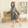 thumbnail image 4 of FORMRS Niños Bathrobe Unisex Hooded Robe Soft Plush Pajamas Sleepwear, Size 2-3T, Psychedelic Forest, 4 of 7