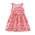 thumbnail image 1 of MIASHUI Robe Sans Manches pour Filles Imprimé Floral Été Décontracté Robe Ligne A, Rose, 4-5 Ans, 1 of 2