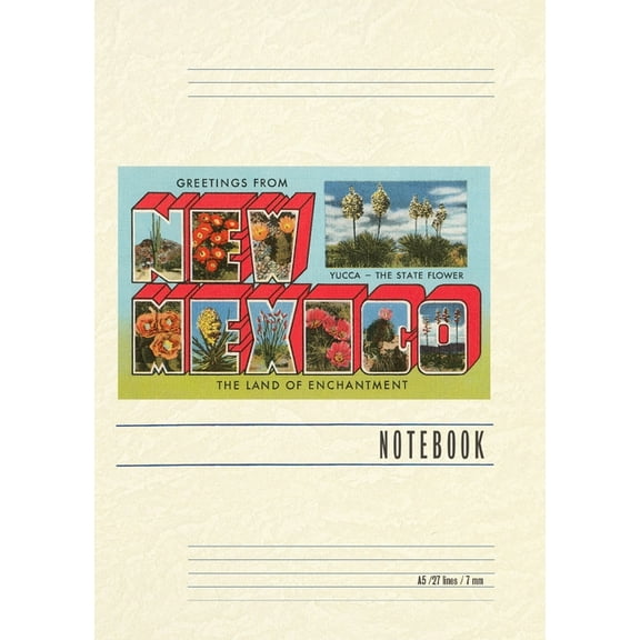 Vintage Lined Notebook Greetings from New Mexico, (Paperback)