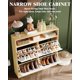 thumbnail image 4 of |2025|space-saving narrow shoe gabinete: 4 flip cajones & abiertos estante, de madera freestanding organizer para slippers, sneakers, heels & boots, perfect para entrada|, 4 of 9