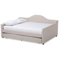 thumbnail image 1 of Allora Fabric Tufted Queen Daybed with Trundle in Light Beige, 1 of 10