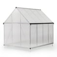 thumbnail image 6 of Resenkos 6x8 FT Polycarbonate Greenhouse, Outdoor Walk-in Green House with Vent Window, Hinged Door, Rain Gutter, Heavy-Duty Aluminum Hot House for Backyard Garden, 6 of 12