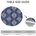 thumbnail image 6 of Blue and White Ethnic Floral Pattern Round Fitted Tablecloth with Elastic Edge,Dining Table Cover Waterproof,Outdoor Round Tablecloth for Camping,Dining,Indoor and Outdoor, 6 of 7