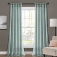 thumbnail image 4 of Lush Decor Burlap Knotted Tab Top 95" x 45" Solid Dark Linen Cotton Window Panel Pair, 4 of 11