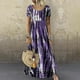 thumbnail image 2 of Vestidos Para Mujer Vestido Largo de Talla Grande Tie-Dye Print Swing Vestido Floral Informal Vestido de Manga Corta Odeerbi  ODB166219, 2 of 8