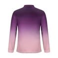 thumbnail image 4 of ZCFZJW Mens Casual Tie Dye Quarter Zip Polo Sweater Business Office Work Slim Big and Tall Regular Fit Casual Long Sleeve Stretch Lightweight Shirt Tops Purple XXXXL, 4 of 5