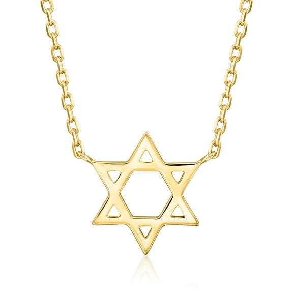 Ross-Simons Italian 14kt Yellow Gold Star Of David Necklace, Women's, Adult