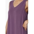 thumbnail image 5 of Women's PLUS Essentials Luxe Jersey Tunic V-Neck Relaxed Fit Sleeveless Top, 5 of 7