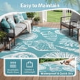 thumbnail image 2 of SIXHOME 8'x10' Waterproof Reversible Outdoor Rug, Coastal Ocean-Inspired Patio Rug, Lightweight Woven Plastic Carpet for RV, Camping, Deck & Balcony, Teal, 2 of 7
