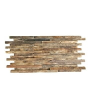 Ekena Millwork 23 3/4"W x 11 7/8"H x 3/4"P Stacked Boat Wood Mosaic Wall Tile, Natural Finish