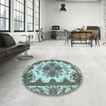 thumbnail image 3 of Ahgly Company Indoor Rectangle Abstract Hazel Green Persian Area Rugs, 7' x 9', 3 of 6