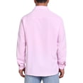 thumbnail image 3 of INSPIRE CHIC Men's Seersucker Shirt Striped Long Sleeve Button Down Textured Top 2XL Pink, 3 of 5