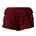 thumbnail image 7 of GEWSEY Ruffle Shorts Womens Bloomers Y2k Shorts Tiered Micro Booties Summer Women Ruffle Underwear Women (Wine, S), 7 of 7