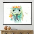 thumbnail image 2 of Designart 'Portrait A Green Snake In Flowers' Farmhouse Framed Canvas Wall Art Print, 2 of 5