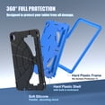 thumbnail image 6 of Kids Case for Samsung Galaxy Tab A9+ 11.0" 2023 SM-X210 / SM-X215 / SM-X216 with Pencil Holder, Lightweight Shockproof Stand Anti-Slip Rugged Silicone PC Case Cover for Boys Girls, Black+Blue, 6 of 8
