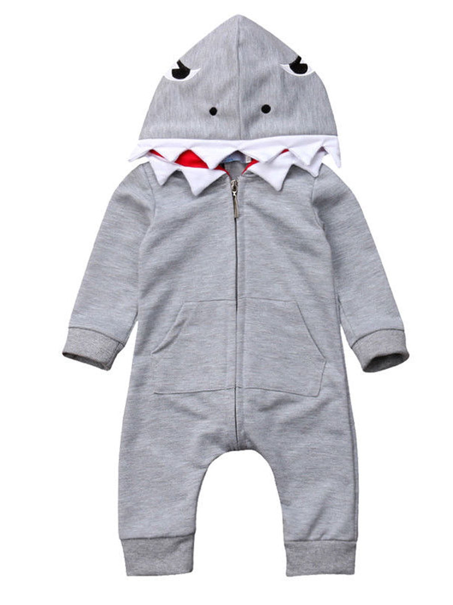 Kuriozud - Kuriozud Baby Girl Shark Costume Clothes Hooded Romper
