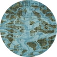 thumbnail image 1 of Ahgly Company Indoor Round Abstract Blue Green Persian Area Rugs, 3' Round, 1 of 6