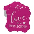 thumbnail image 1 of Inkdotpot Real Silver Foil Love Is Sweet Wedding Tags Favor Bracket Shape Hang Pack Of 50 Paper Tags, 1 of 7