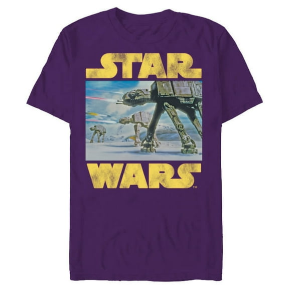 Star Wars Vintage Imperial AT-AT Battle of Hoth - Short Sleeve Blended T-Shirt for Adults -Customized-Purple