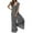 Gray, variant on Jumpsuit for Women Solid Color V Neck Casual Long Rompers Short Sleeve Overalls Loose Baggy Trendy Clothing