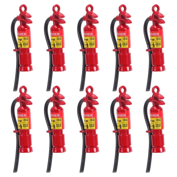 HEATSHAKING 10pcs Fire Extinguisher Keychain Crimson Metal Hanging Pendant