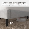 thumbnail image 6 of Frostbloom Queen Size Bed Frame with Advanced Charging Hubs & Storage Shelf, Upholstered Linen Fabric Wingback Headboard, Light Gray, 6 of 9