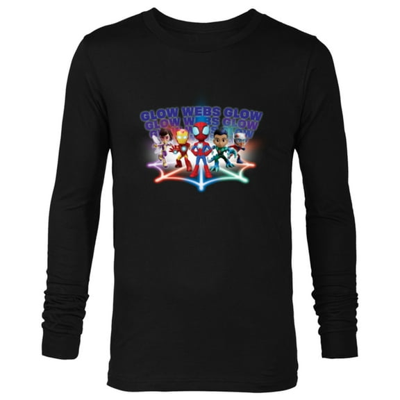 Marvel Spidey and His Amazing Friends Avengers Glow Webs - Long Sleeve T-Shirt for Men - Customized-Black