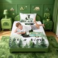 thumbnail image 4 of meiyoeat Personalized Monogrammed J Letter Twin Sheets For Boys,Happy Camping Outdoor Adventure Bedding,3-Piece,1 Fitted Sheet and 1 Pillowcase, 4 of 6
