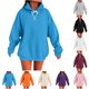 thumbnail image 1 of Talla grande Tops de tallas grandes,Sudadera con capucha para mujer, informal, holgada, de manga larga con bolsillos, mezcla de poliéster, cómoda para uso diario, sopatenor, 1 of 9