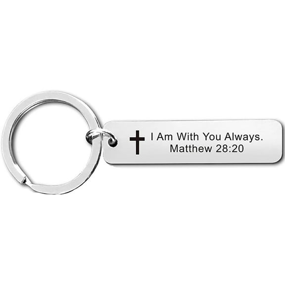 Stainless Steel Bible Verse Christian Cross Religious Faith Prayer Cocktail Party Shcool Class Keychain