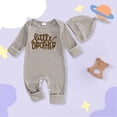 thumbnail image 2 of mgoYE Newborn Baby Boy Girl Clothes Little Brother Hospital Outfits Gender Neutral One Piece Romper(Khaki,3-6 Months), 2 of 6