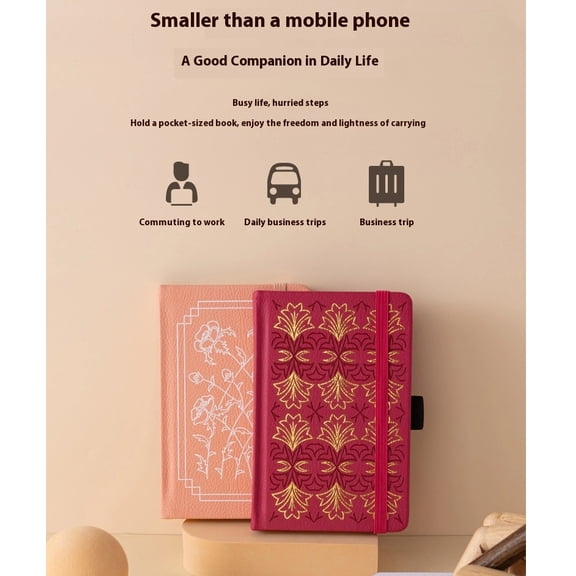 2pcs （Red pink）A6 Bullet Dot Journals for Women Men, 160 GSM Thick Paper, 5 * 5MM Dot Grid, Dotted Bullet Notebooks for Planner Organization