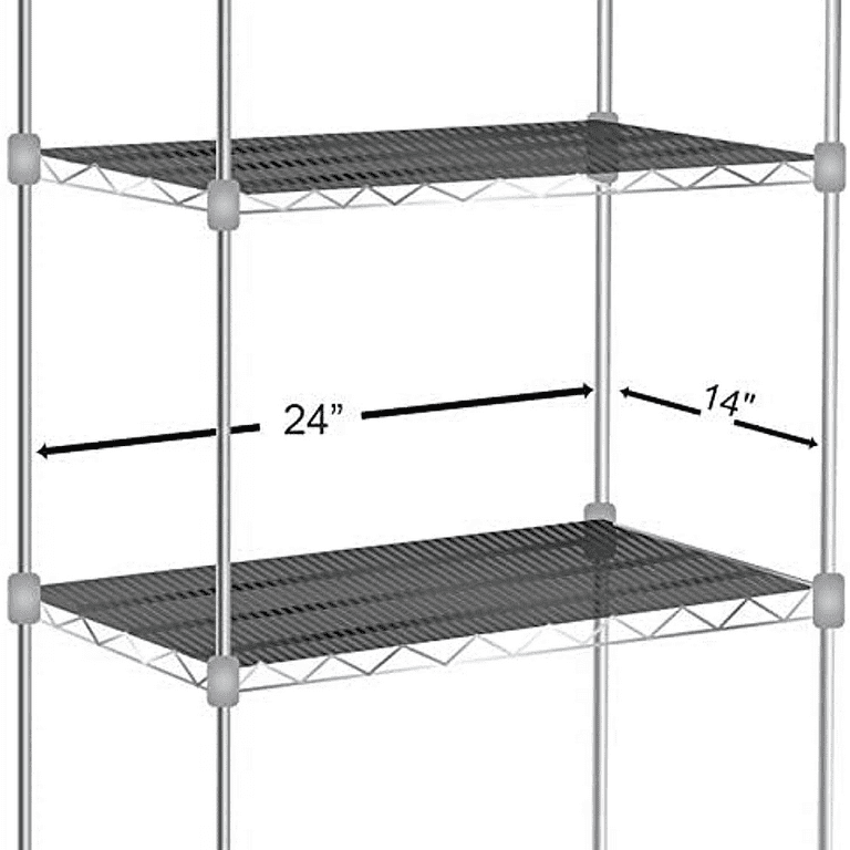 Resilia Wire Rack Shelf Liners - 4 Pack, 24 x 48, Black Vinyl