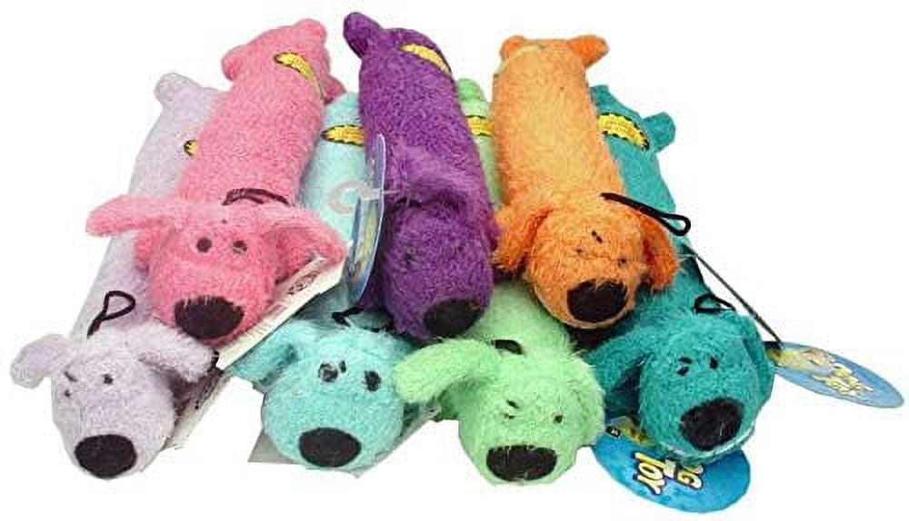MultiPet Loofa Dog Toy - Squeaky Plush Chew Toy For Dogs, 6 Inch (Pack Of 2, Assorted Colors)