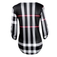 thumbnail image 4 of Camiseta con estampado a cuadros Mujer Otoño Manga 3/4 Blusa con cuello en V profundo Top suelto Advancent AP000101-07B, 4 of 4