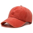 thumbnail image 2 of Yuanlong Unisex Washed Baseball Cap Solid Color Curved Brim Sun Hat Minimalist Classic Running Camping Headwear, 2 of 3