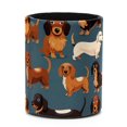 thumbnail image 1 of Compacto y elegante: portalápices cilíndrico y organizador de escritorio para maquillaje y artículos de arte, con diseño de perro salchicha., 1 of 5