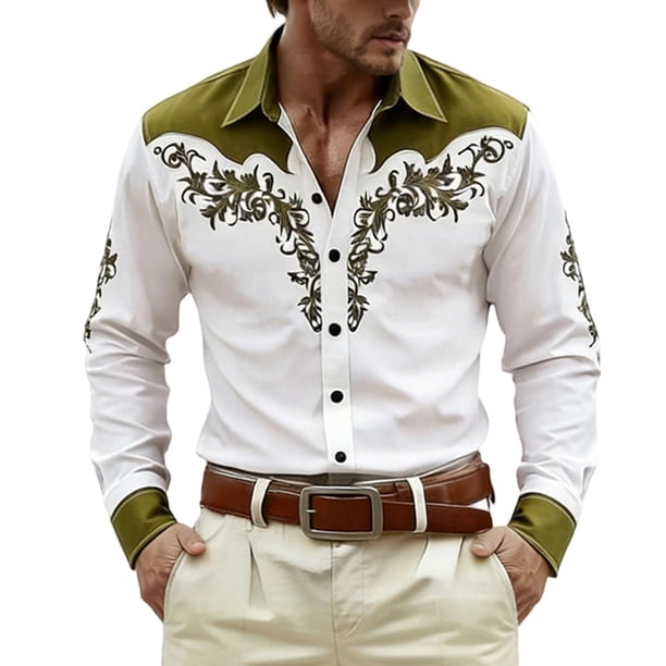 Camisetas de Navidad de Manga Larga de los Hombres Imprimir de Moda Casual Manga Larga Turndown Collar Blusa para Primavera Invierno Al Aire Libre Diario