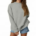 thumbnail image 2 of Dwellite Womens Sweatshirts Oversized Crewneck Y2K Hoodies Fall Fashion 2025 Teen Girls Clothes Cute Winter Pullover Sweater Light Gray M, 2 of 7