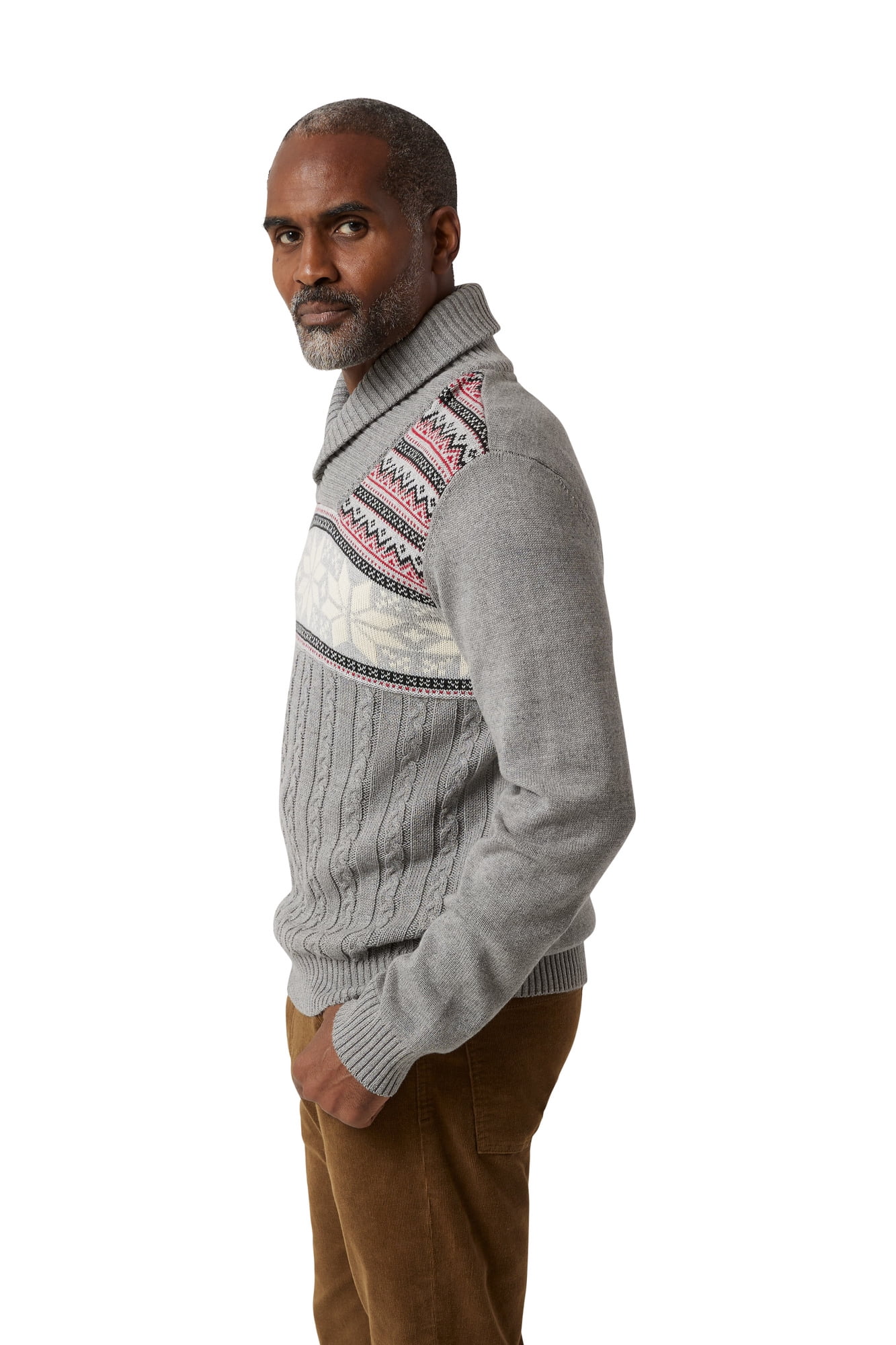 Chaps Men's & Big Men's Twist Textured Shawl Collar Sweater
