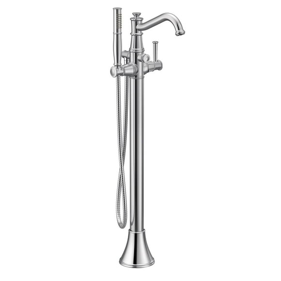 Moen 9025 Belfield One Handle Freestanding Floor Mount Tub Filler with Handshower, Chrome