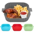 thumbnail image 2 of Deago 4 Pack Square Silicone Air Fryer Liners 7.7 inch for 3 to 6 QT Reusable Air Fryer Pot Air Fryer Inserts for Oven Microwave Accessories, 2 of 9