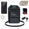 thumbnail image 5 of Cartera con soporte para pasaporte con bloqueo antirrobo y bolsa para guardar el cuello para viajar al extranjero, color negro (hy), 5 of 5