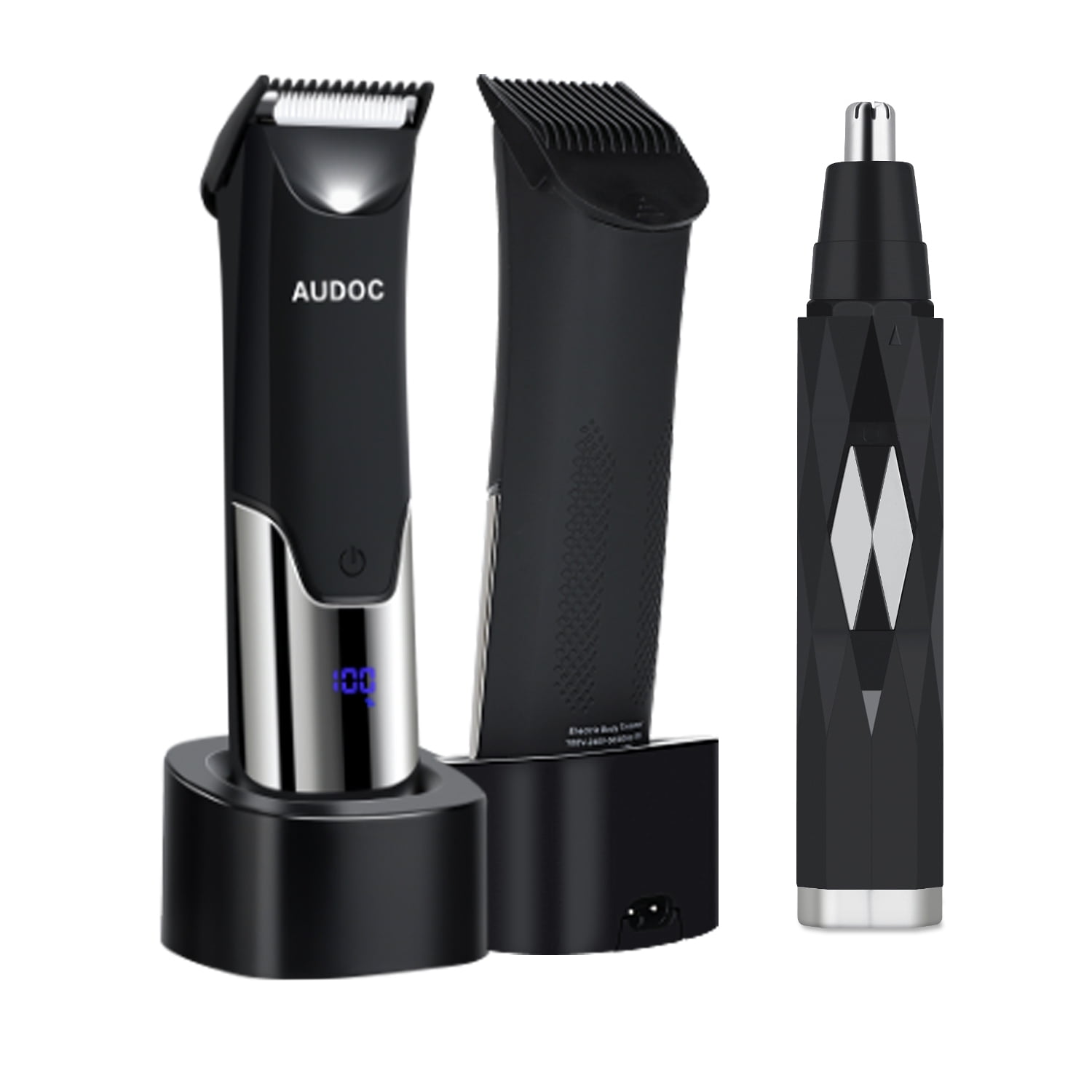 Pubic Hair Body Trimmer for Men & Women, Waterproof Electric Body Shaver for Men with LED Indicator, Nose and Ear Hair Trimmer, Body Groomer for Groin&Ball